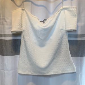 Off the shoulder white top